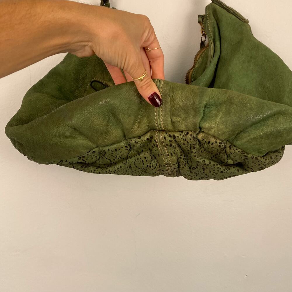Caterina Lucchi Lazor Cut Leather Shoulder Bag Green - Picture 4 of 9